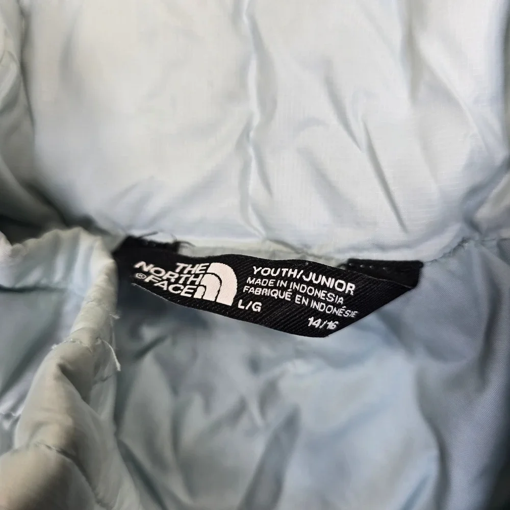 The North Face Quilted Jacket Youth Jr Large 14 16 Lt‎ Blue Insulated Primaloft